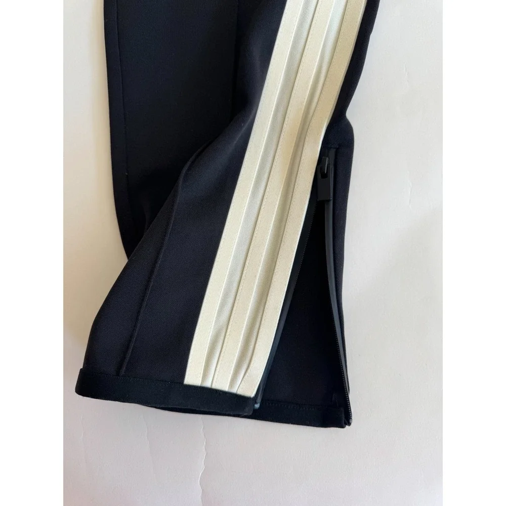 adidas Black Track Pants with White Side Stripes